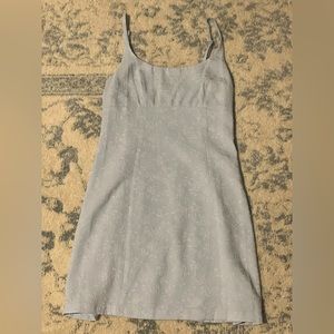 Silver-Blue Floral Dress